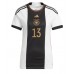 Germany Thomas Muller #13 Replica Home Stadium Shirt for Women World Cup 2022 Short Sleeve